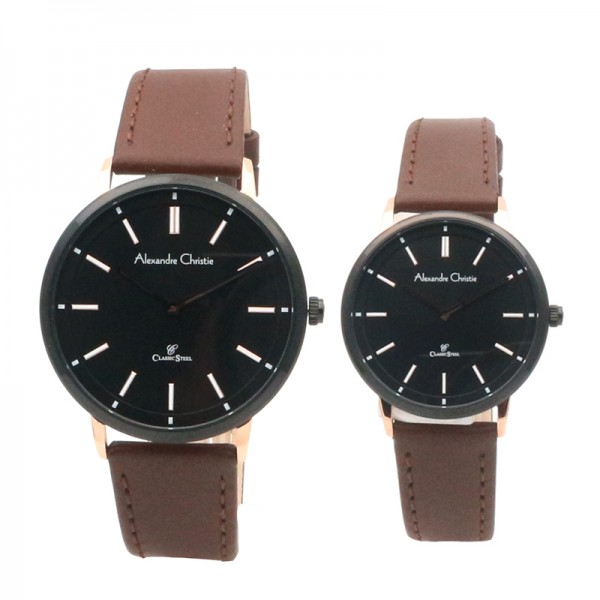 Alexandre Christie AC 8492 Rosegold Black Couple